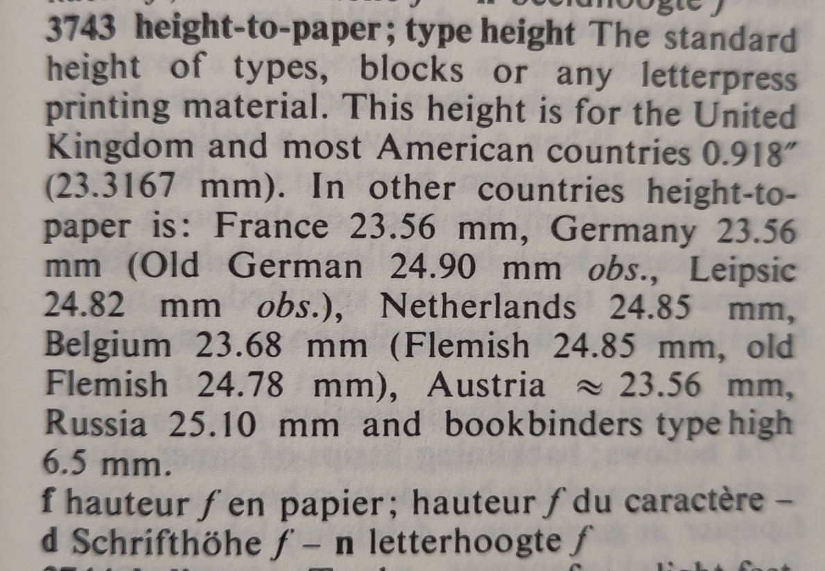 photo of an entry from a printers terms encyclopedia.